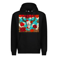 Black bull skull rose Premium Hoodie - TumblerDesignByShophia