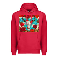 Cardinal bull skull rose Premium Hoodie - TumblerDesignByShophia