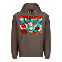 Coffee bull skull rose Premium Hoodie - TumblerDesignByShophia