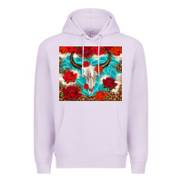 Lilac bull skull rose Premium Hoodie - TumblerDesignByShophia