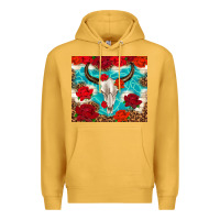 Mustard bull skull rose Premium Hoodie - TumblerDesignByShophia