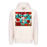 Pale Pink bull skull rose Premium Hoodie - TumblerDesignByShophia