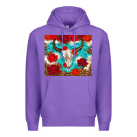Purple bull skull rose Premium Hoodie - TumblerDesignByShophia
