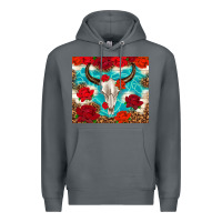 Rock bull skull rose Premium Hoodie - TumblerDesignByShophia