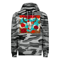 Slate Camo bull skull rose Premium Hoodie - TumblerDesignByShophia