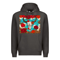 Smoke bull skull rose Premium Hoodie - TumblerDesignByShophia