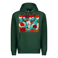 Sports Green bull skull rose Premium Hoodie - TumblerDesignByShophia