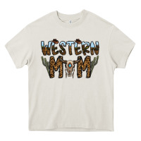 Cream western mom Heavy Core Tee - CowhideDigitalArt