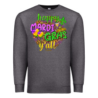 Charcoal Heather Love Mardi Gras Y'all Premium Sweatshirt - HowdyJamesFarm