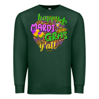 Sports Green Love Mardi Gras Y'all Premium Sweatshirt - HowdyJamesFarm