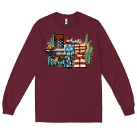 Burgundy tx texas Long Sleeve Tee - NancyCooperArtShop