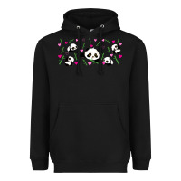 Black cute panda Heavyweight Hoodie - TumblerDesignByShophia