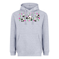 Heather Grey cute panda Heavyweight Hoodie - TumblerDesignByShophia