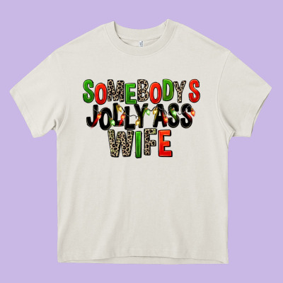 Somebody's Jolly Ass Wife Heavy Core Tee Designed By Fadigitalartstudio