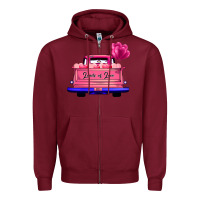 Burgundy Loads Of Love Valentine's Day Truck Zipper Hoodie - Bettercallsaul