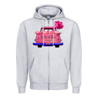 Heather Grey Loads Of Love Valentine's Day Truck Zipper Hoodie - Bettercallsaul
