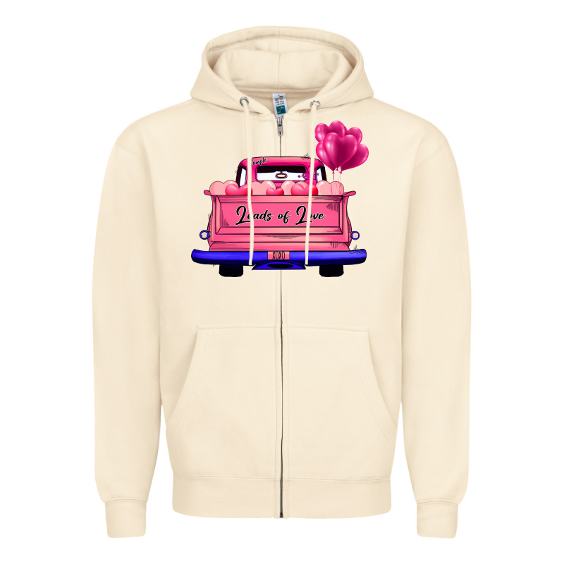 Loads Of Love Valentine's Day Truck Zipper Hoodie by Bettercallsaul | Teevron