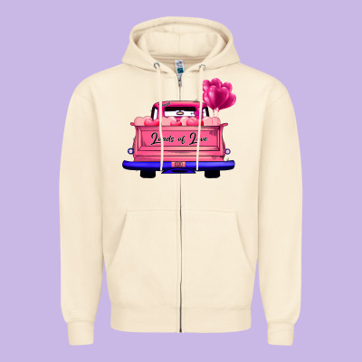 Loads Of Love Valentine's Day Truck Zipper Hoodie Designed By Bettercallsaul