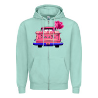Seafoam Loads Of Love Valentine's Day Truck Zipper Hoodie - Bettercallsaul