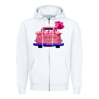 White Loads Of Love Valentine's Day Truck Zipper Hoodie - Bettercallsaul