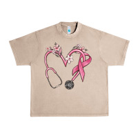 French Oak stethoscope nurse medical breast cancer awareness Urban Heavy Tee - MaliasSmallBusiness