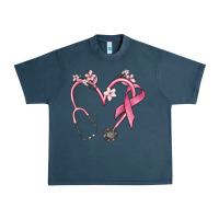 Midnight Navy stethoscope nurse medical breast cancer awareness Urban Heavy Tee - MaliasSmallBusiness