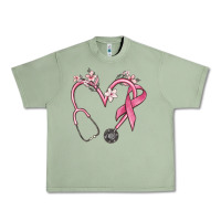 Oil Green stethoscope nurse medical breast cancer awareness Urban Heavy Tee - MaliasSmallBusiness
