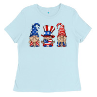 Baby Blue usa gnome Ladies Tee - HRA Design Shop