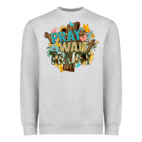 Pray Wait Trust Crosses Christian Heavyweight Sweatshirt | Teevron