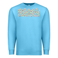 Ocean Blue retro smiley faces Premium Sweatshirt - TumblerDesignByShophia