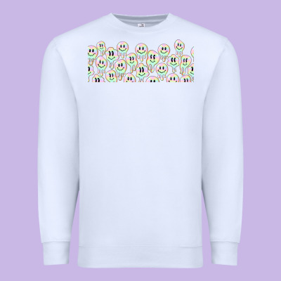 Retro Smiley Faces Premium Sweatshirt Designed By Tumblerdesignbyshophia