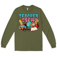 Army Green teacher crew Long Sleeve Tee - NancyCooperArtShop