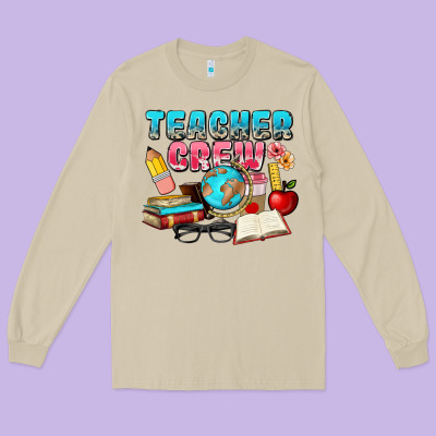 Teacher Crew Long Sleeve Tee Designed By Nancycooperartshop
