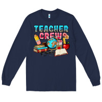 Navy teacher crew Long Sleeve Tee - NancyCooperArtShop