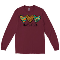 Burgundy hello fall Long Sleeve Tee - JahusDesignShop