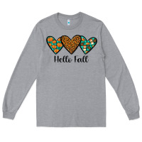 Heather Grey hello fall Long Sleeve Tee - JahusDesignShop