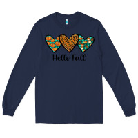 Navy hello fall Long Sleeve Tee - JahusDesignShop