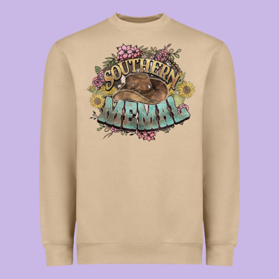Southern Memal Western Flowers Heavyweight Sweatshirt Designed By Nancycooperartshop