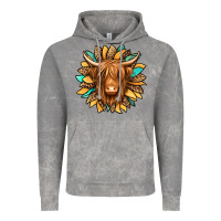 Cloud Rock highland cow turquoise sunflower Vintage Hoodie - Jasminsmagicworld