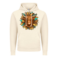 Vintage Artic highland cow turquoise sunflower Vintage Hoodie - Jasminsmagicworld