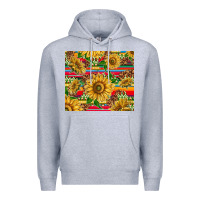 Heather Grey mexican sunflowers Premium Hoodie - TumblerDesignByShophia