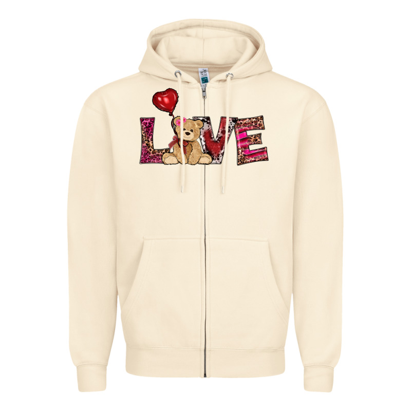 Valentine's Day Tedybear Love Zipper Hoodie by RanaPortraitStore | Teevron