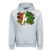Heather Grey Irish flag shamrock St. Patricks Day Urban Hoodie - FaDigitalArtStudio