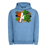 Pigment Pebble Blue Irish flag shamrock St. Patricks Day Urban Hoodie - FaDigitalArtStudio