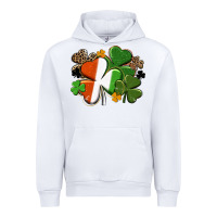 White Irish flag shamrock St. Patricks Day Urban Hoodie - FaDigitalArtStudio