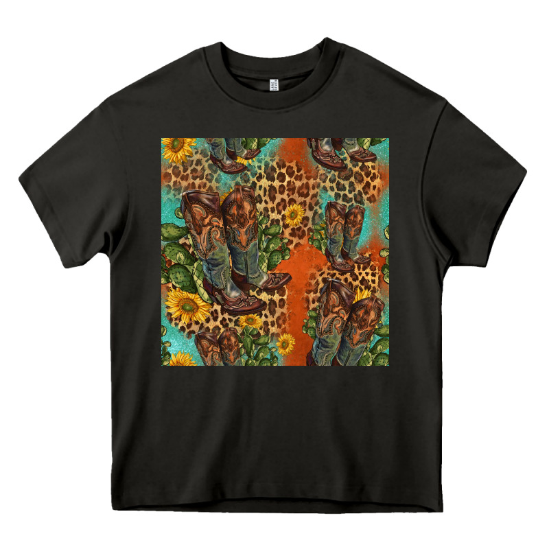 Western Boots And Sunflowers Seamless Pattern Heavy Core Tee by HRA Design Shop | Teevron