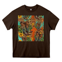 Chocolate Brown western boots and sunflowers seamless pattern Heavy Core Tee - HRA Design Shop