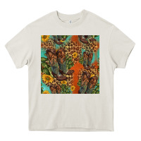 Cream western boots and sunflowers seamless pattern Heavy Core Tee - HRA Design Shop