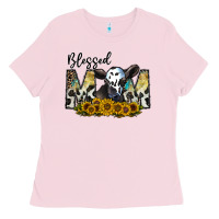 Bubblegum Pink blessed Ladies Tee - CowhideDigitalArt