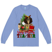 Colony Blue very merry teacher skeleton Long Sleeve Tee - NancyCooperArtShop